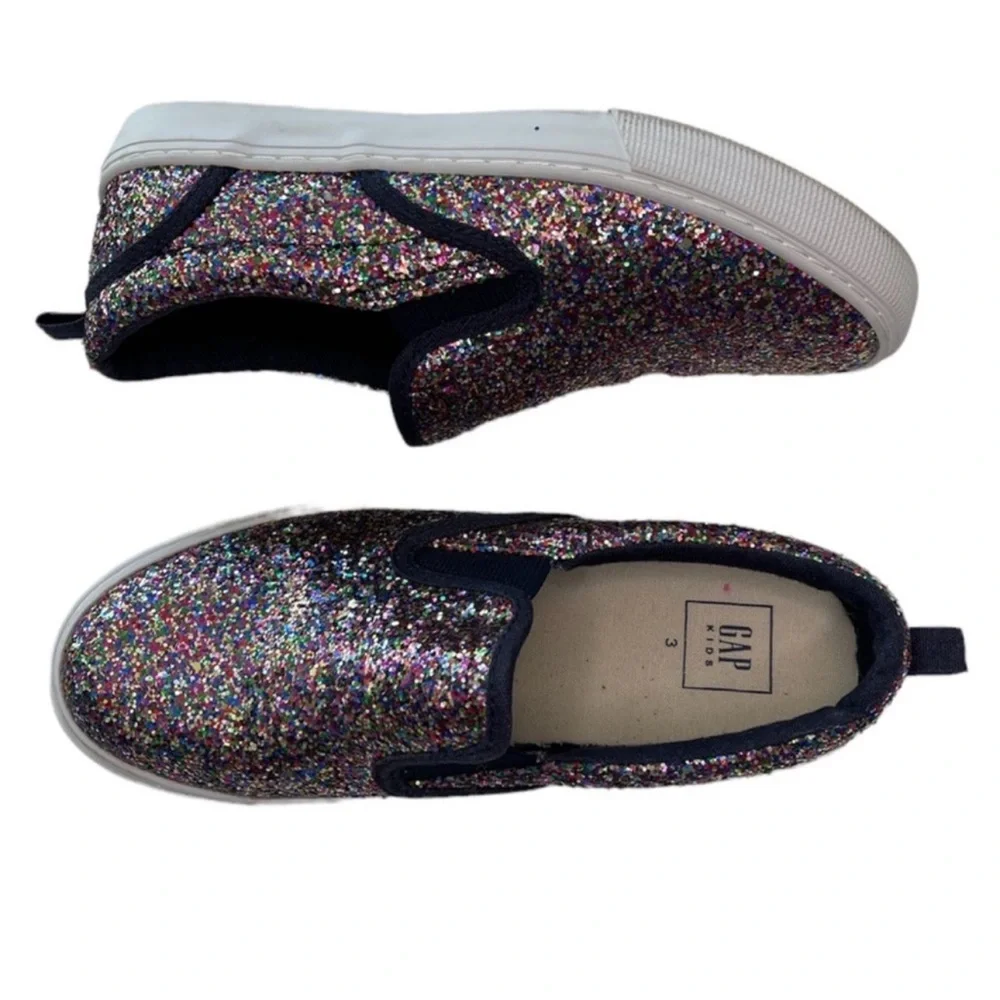 GAPKids Tennis Shoes Sneakers Slip-On Multi Colored Glitter Girls Size 3